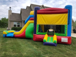 Large Size Multi Color Bounce House Combo Wet/Dry Slide